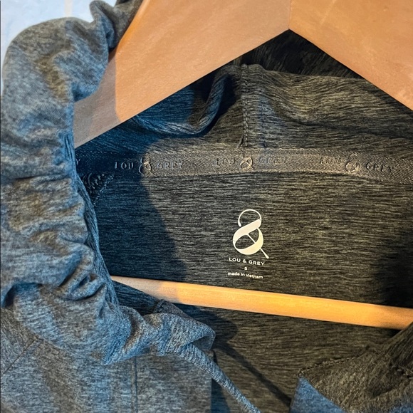 Lou&Grey Green Heather Hooded Long-Sleeve Top S - Picture 3 of 4